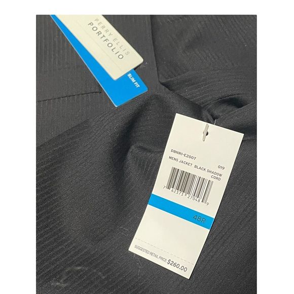 New With Tags Perry Ellis Portfolio Men's Blazer Suit Jacket 48R Slim MSRP $260 - Picture 12 of 16